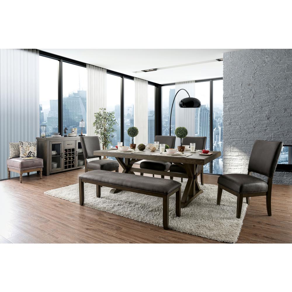 Furniture Of America Winder Gray Padded Dining Bench Idf Furniture Of America Winder Gray Padded Dining Bench Idf