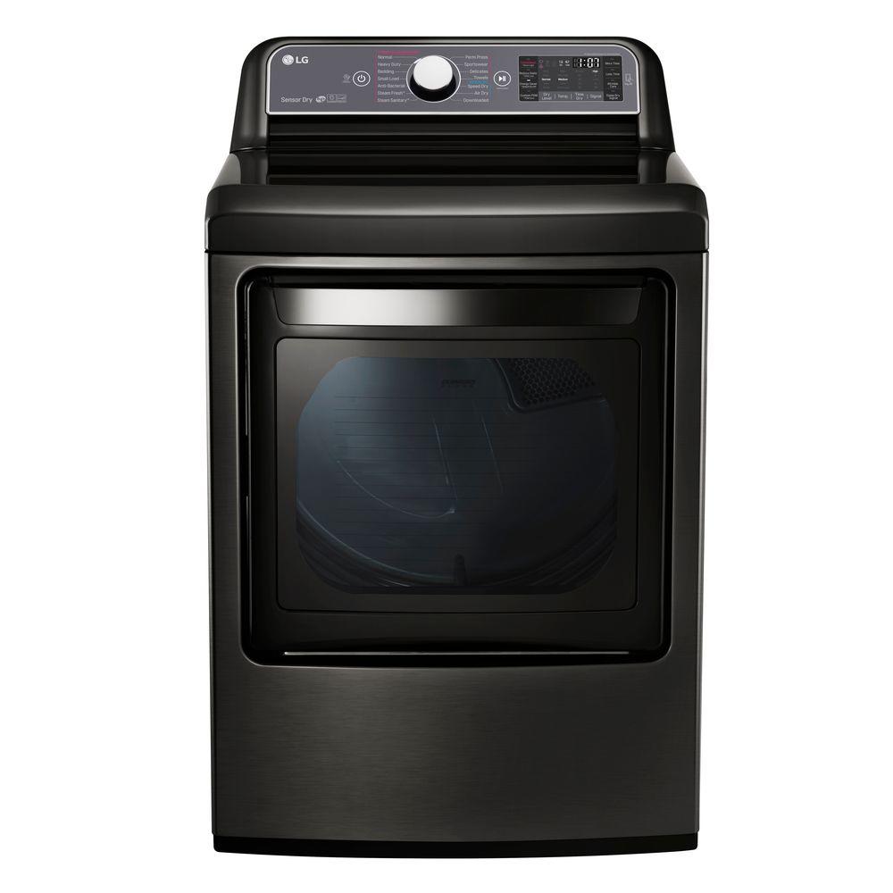 LG Electronics 7.3 cu. ft. Gas Dryer with Turbo Steam in Black