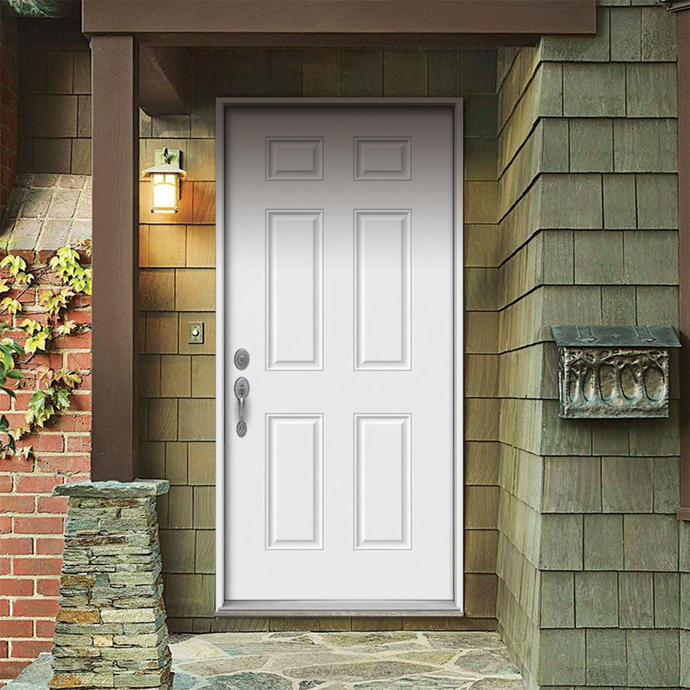 Jeld Wen 36 In X 80 In 6 Panel Primed 90 Minute Fire Rated Steel