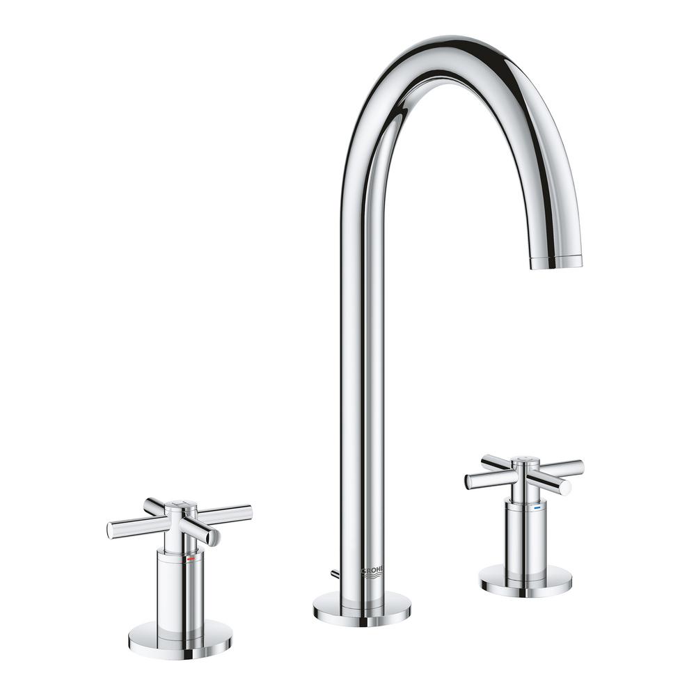 Grohe Atrio 8 In Widespread 2 Handle M Size Bathroom Faucet In Starlight Chrome 20069003 The Home Depot