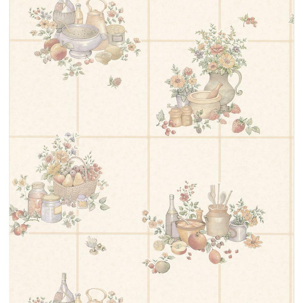 Kitchen And Bath Resource Ii Off White Tile Wallpaper Sample