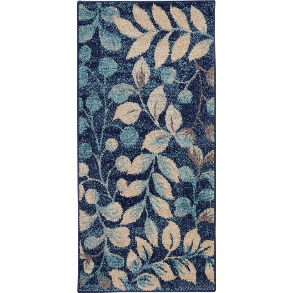 Nourison Tranquil 2'x4' Navy Blue Botanical Small Rug-483966 - The Home Depot
