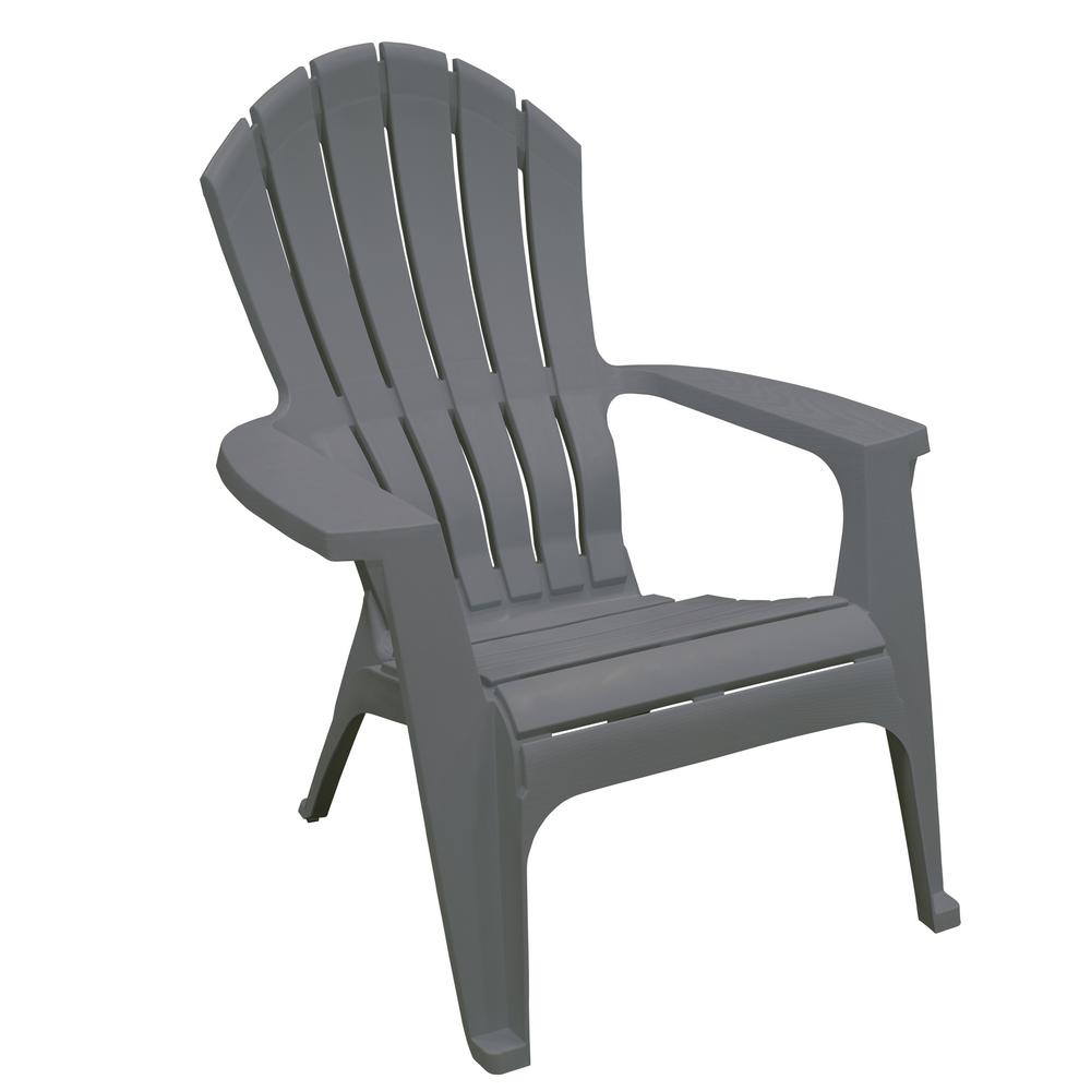 RealComfort Charcoal Resin Plastic Adirondack Chair 8371 13 4300 