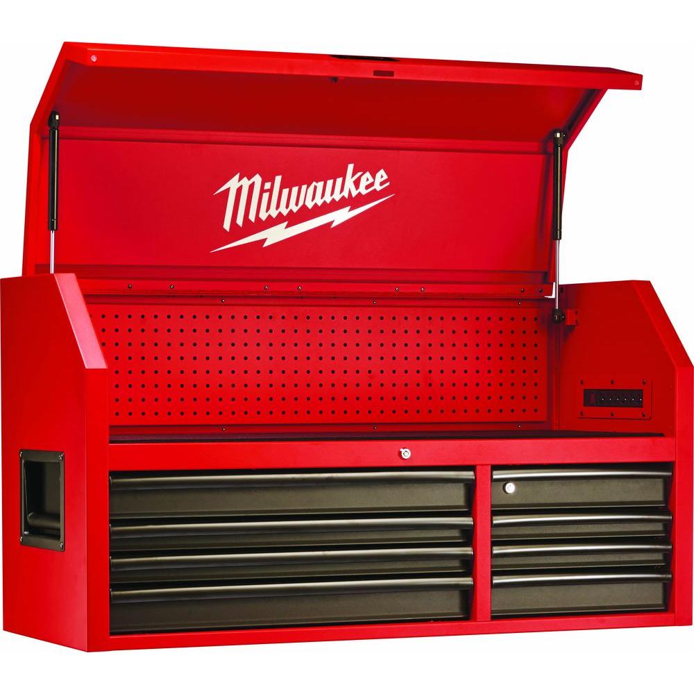 Milwaukee 46 in. 8Drawer Steel Storage Chest, Red and Black48228510
