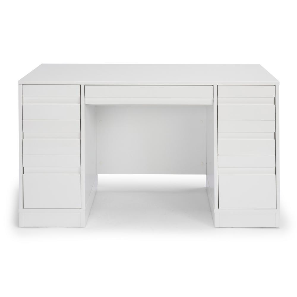 HOMESTYLES 54 in. Rectangular Black 5 Drawer Executive Desk with