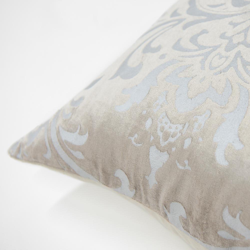 Best Home Fashion Damask Beige Velvet Pillow PILLOW_VELVET_DAMASK18S