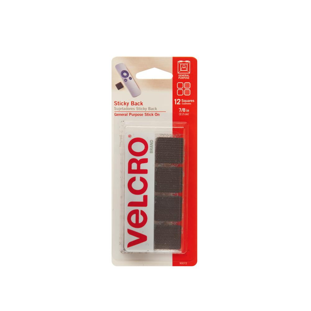 VELCRO Brand 7/8 in. Sticky Back Squares (12-Pack)-90072 - The Home Depot