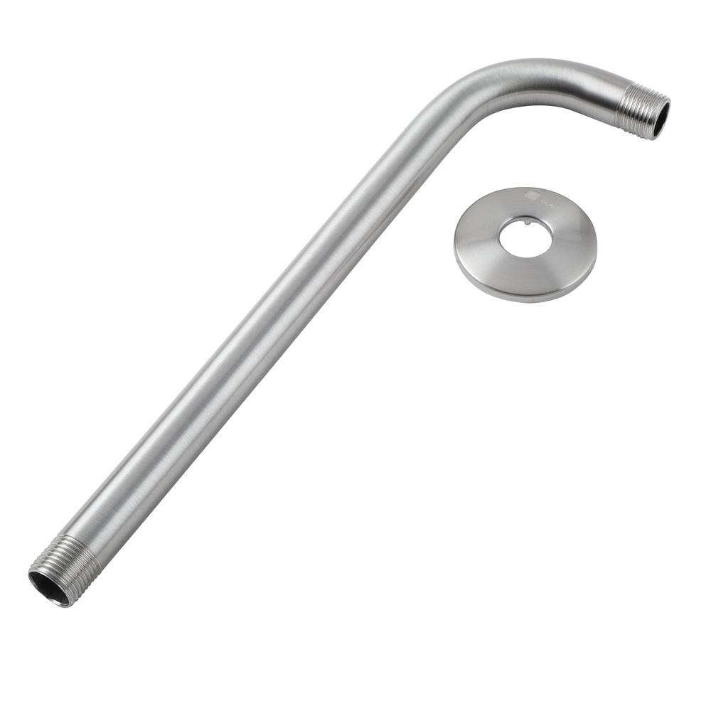 Glacier Bay 12 In Raincan Shower Arm And Brushed Nickel 3075 508 The Home Depot - 12 Inch Brushed Nickel Shower Arm Glacier Bay 12 In Raincan Shower Arm And Brushed Nickel 3075 508 The Home Depot - 12 Inch Brushed Nickel Shower Arm