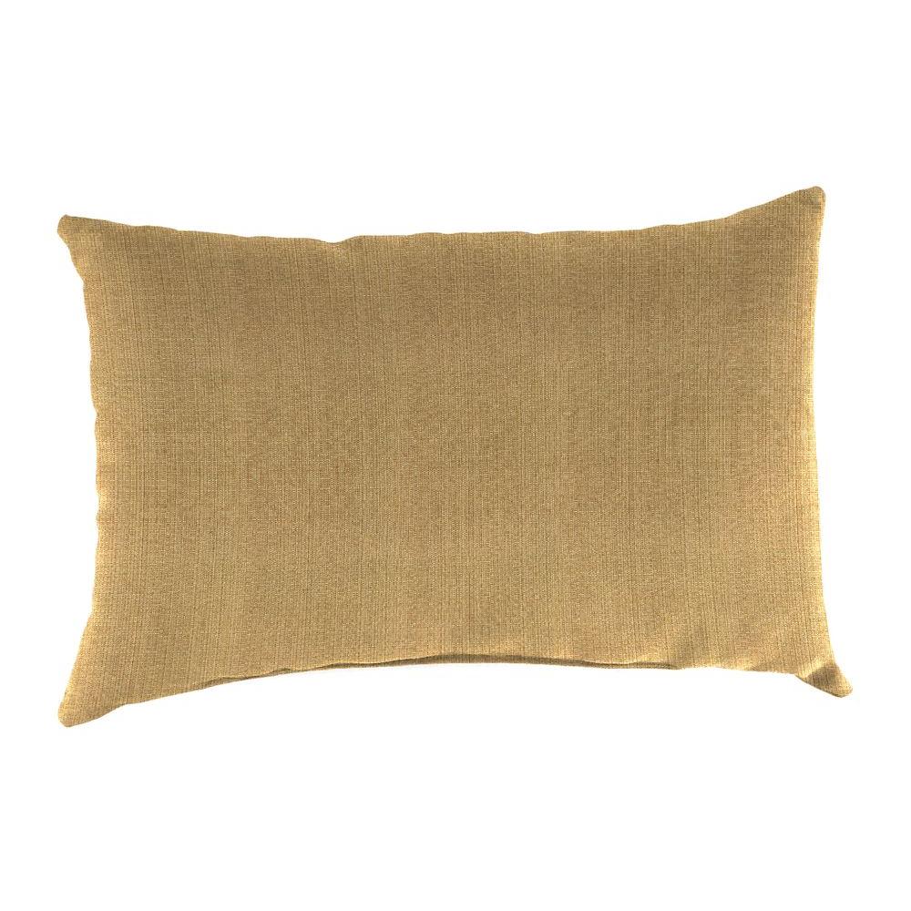 Jordan Manufacturing Sunbrella 19 in. x 12 in. Linen Straw Lumbar Outdoor Throw Pillow-DP182PK1 ...