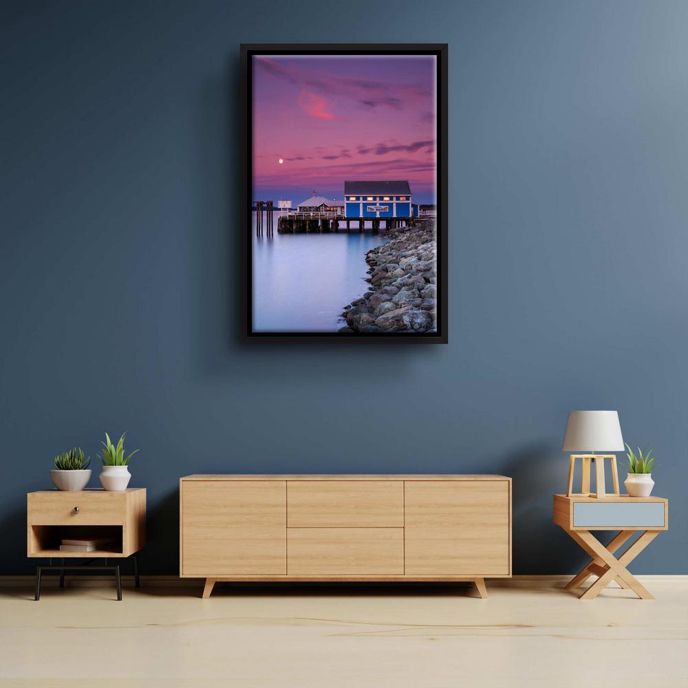 Artwall Moon Over Sidney Fish Market By Shawn Corinne Seven Framed Canvas Wall Art 5sev003a0812f The Home Depot