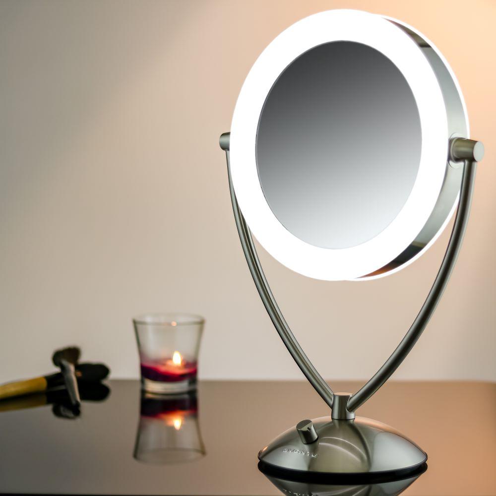 Ovente Magnifying Dimmable Cool Tone Led Light Nickel