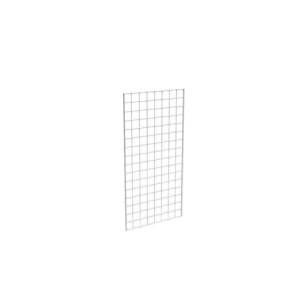 New White Finished 2 x 6 Standing Grid Screen with 24 Inch L Grid Legs