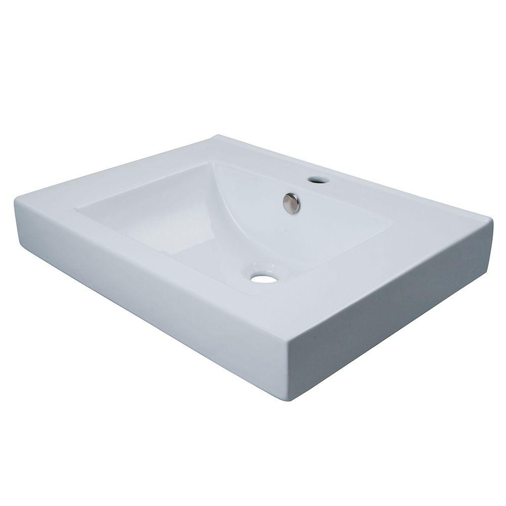 Kingston Brass Wall Mount Or Countertop Bathroom Sink In White