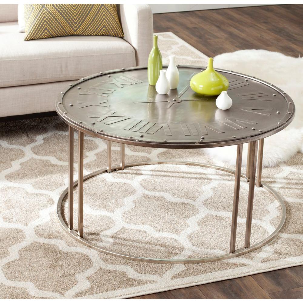 Safavieh Roman Dark Antique Silver Coffee Table-FOX7203A - The Home Safavieh Roman Dark Antique Silver Coffee Table - Safavieh Roman Dark Antique Silver Coffee Table-FOX7203A - The Home