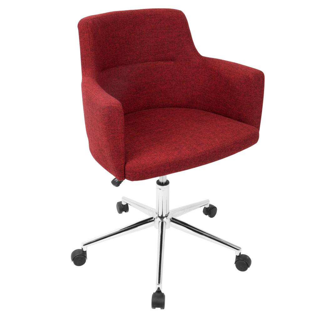 Lumisource Andrew Contemporary Adjustable Red Fabric Office Chair Oc