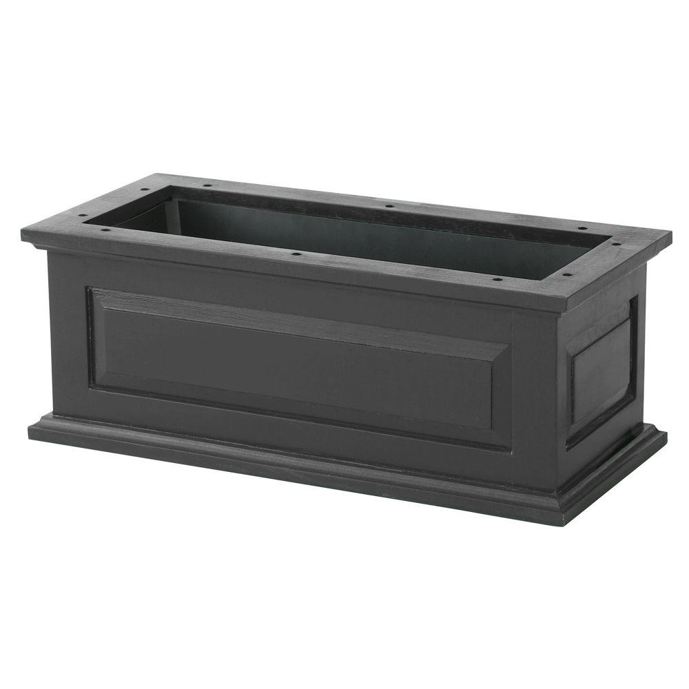 DMC 30 in. Black Nantucket Wood Window Box70823 The Home Depot