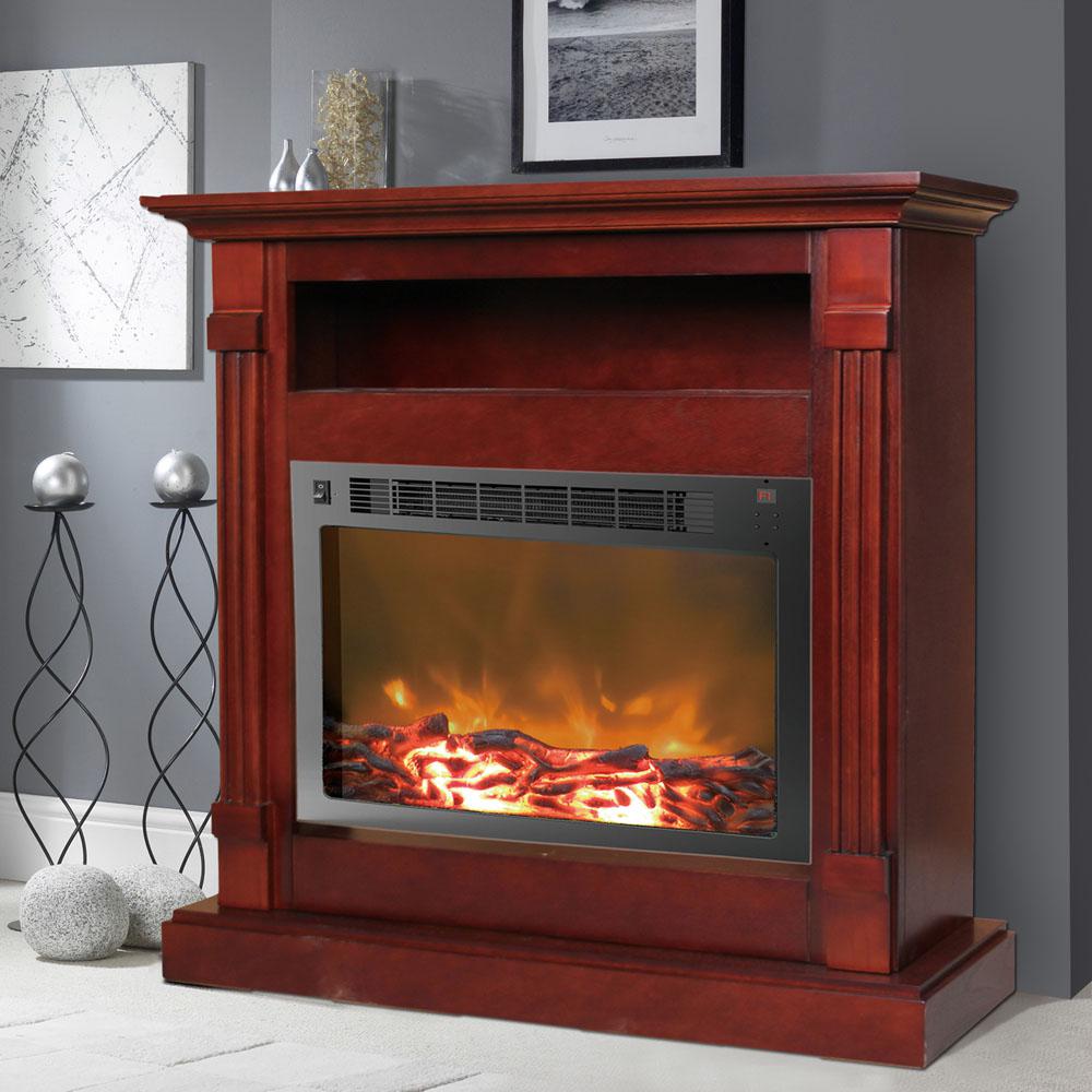 Cambridge Sienna 34 In Electric Fireplace In Mahogany Cam3437