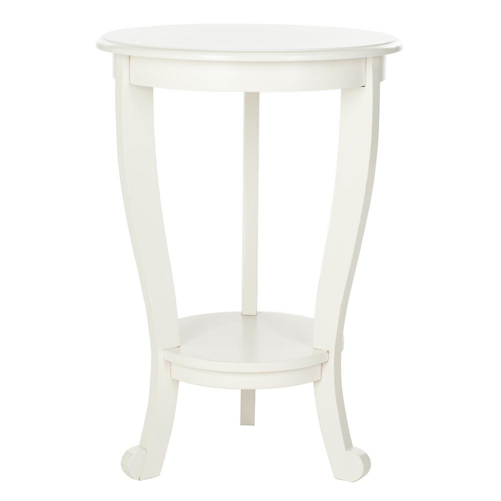 Safavieh Mary Distressed Cream Side TableAMH5711C The Home Depot