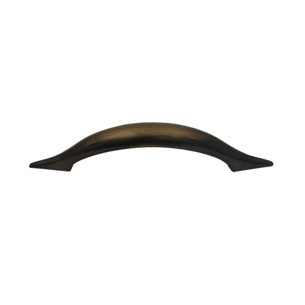 Whitehaus Collection 33/4 in. Antique Brass Curved Pulled Handle