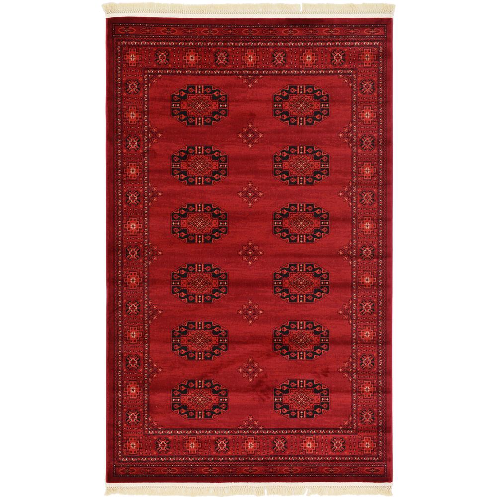 Unique Loom Bokhara Red 5 ft. x 8 ft. Area Rug3126448 The Home Depot