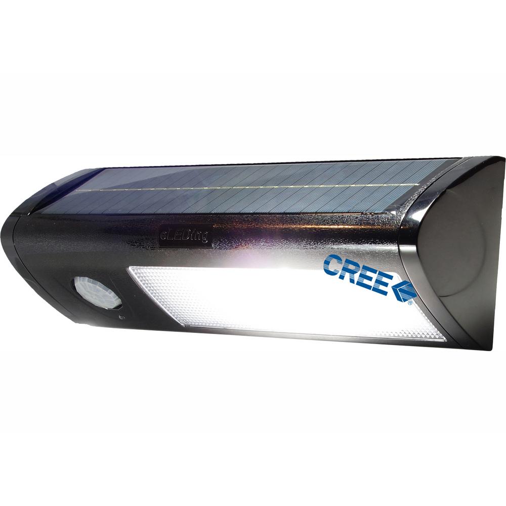 Eleding Solar 160 Black Motion Sensing Self Contained Outdoor Integrated Led Security Flood Pathway Light