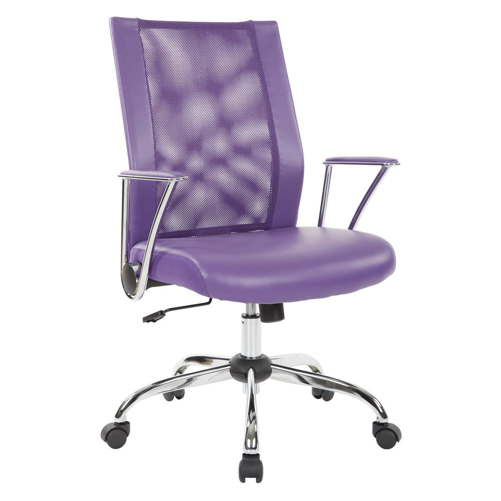 Osp Home Furnishings Bridgeway Purple Woven Mesh Office Chair And