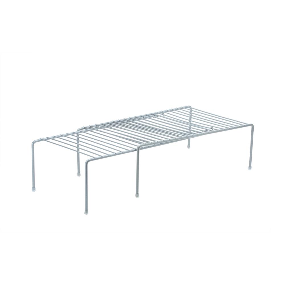 Kitchen Details Expandable Grey Cabinet Shelf Organizer 24126 Grey The Home Depot