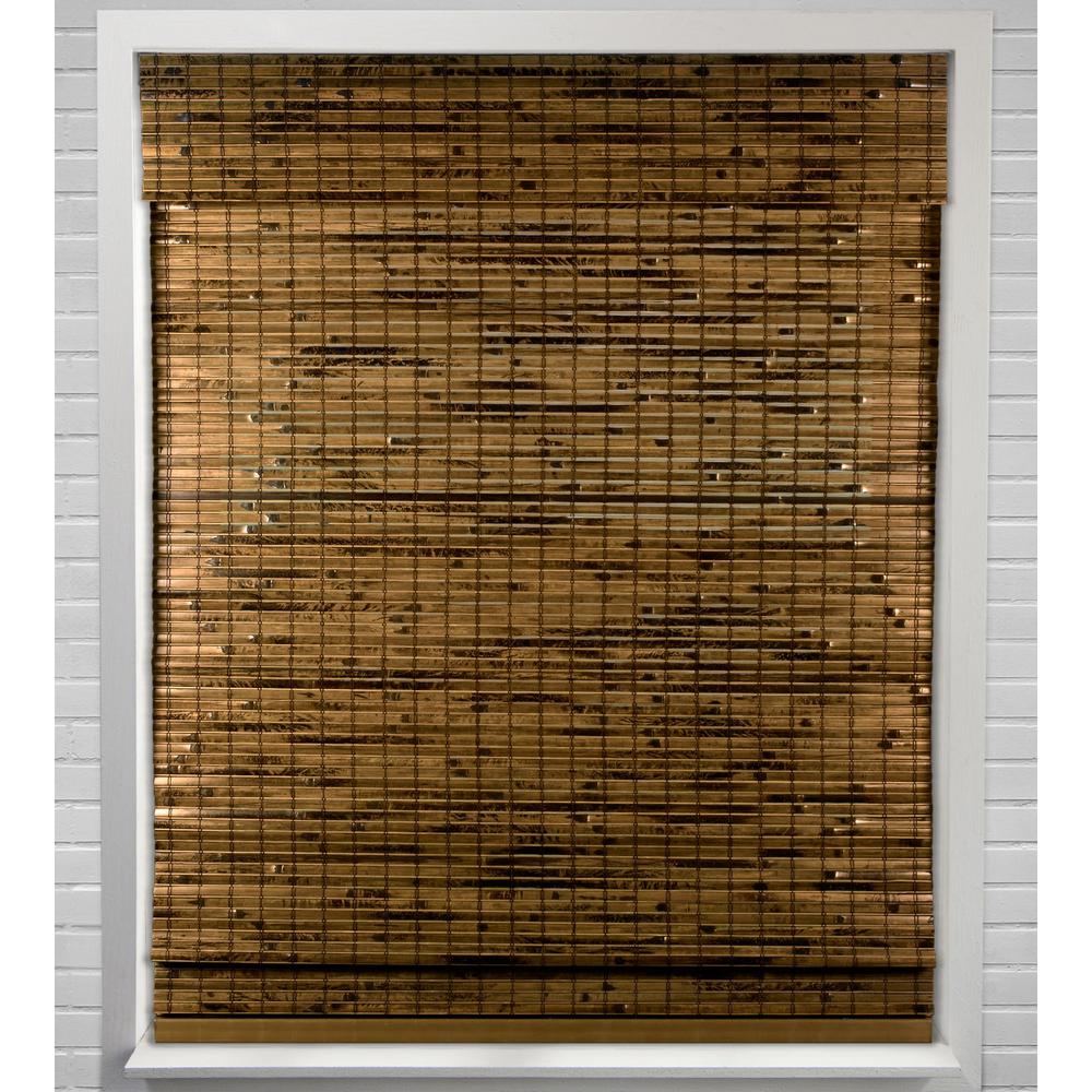 Arlo Blinds Java Deep Cordless Light Filtering Bamboo Woven Roman Shade 31 In W X 60 L Actual Size 04cbn310600 The Home Depot Arlo Blinds Java Deep Cordless Light