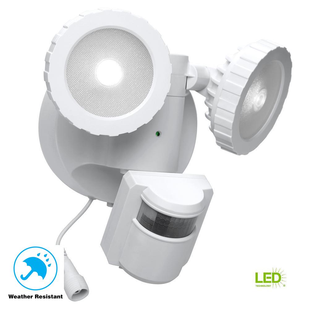 Solar Outdoor Lighting The Home Depot 180 Degree White Solar Powered Motion Activated Outdoor Integrated Led Flood Light
