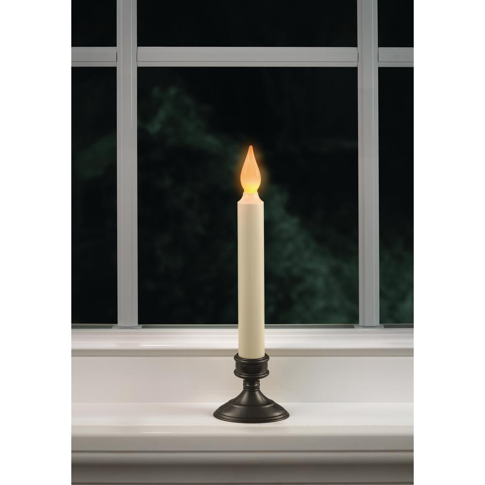 Xodus Innovations 9 In Aged Bronze Amber Led Window Candle With Ivory Stick And Base 2 Pack Fpc1205a 2 The Home Depot