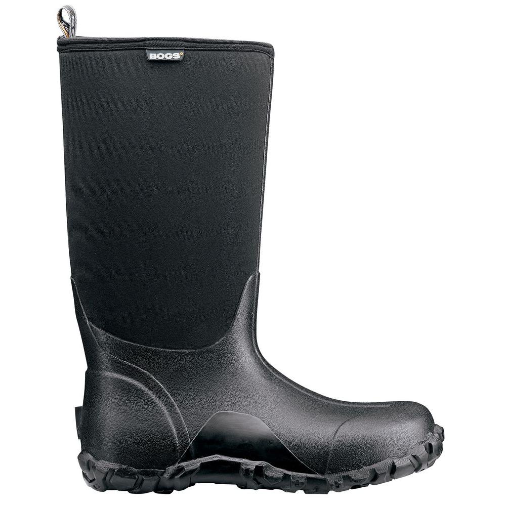 black rubber boots