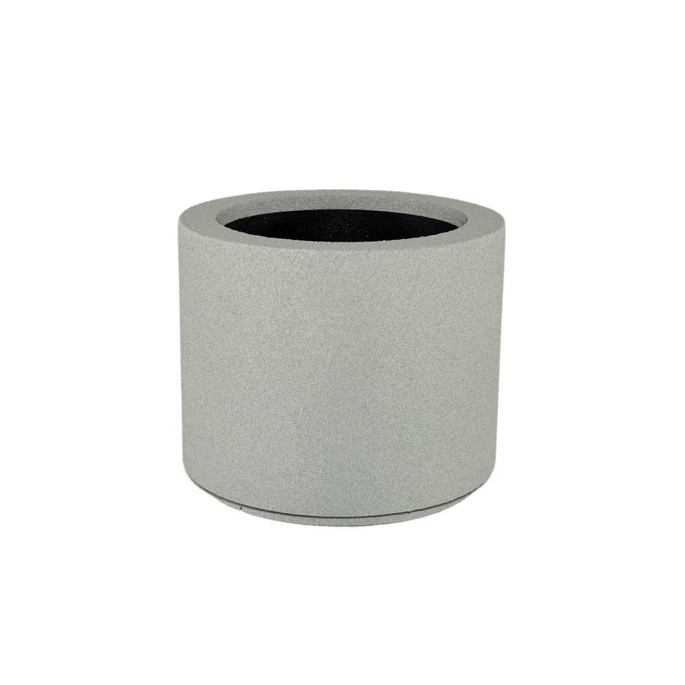 Gray Round Polystone Planter