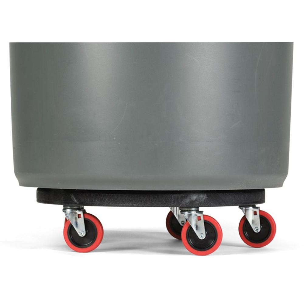 Brute Quiet Trash Can Bin Dolly 5wheel Platform Twiston Lock Durable