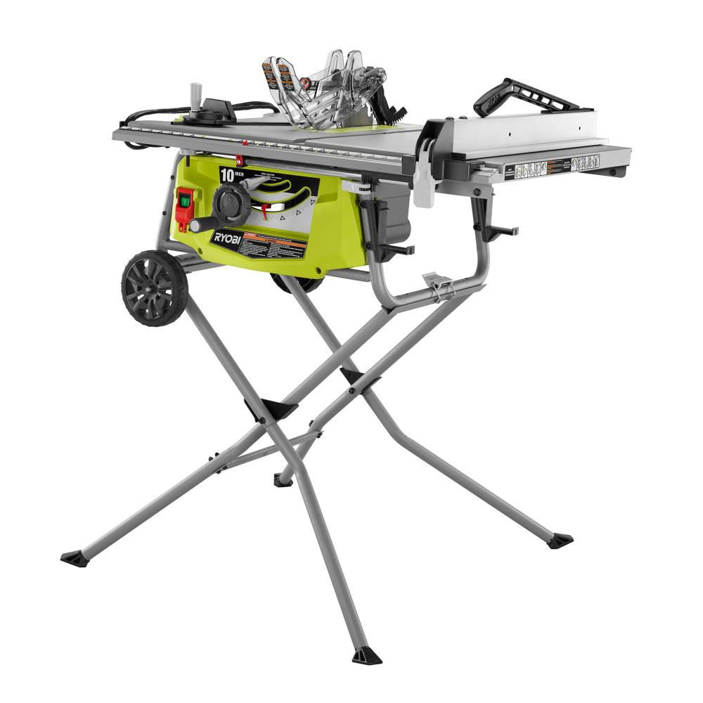 Ryobi Rts In Expanded Capacity Table Saw With Rolling Stand