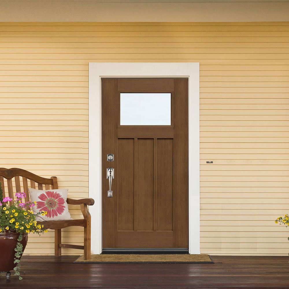 Mp Doors 36 In X 80 In Medium Oak Right Hand Inswing Lowe