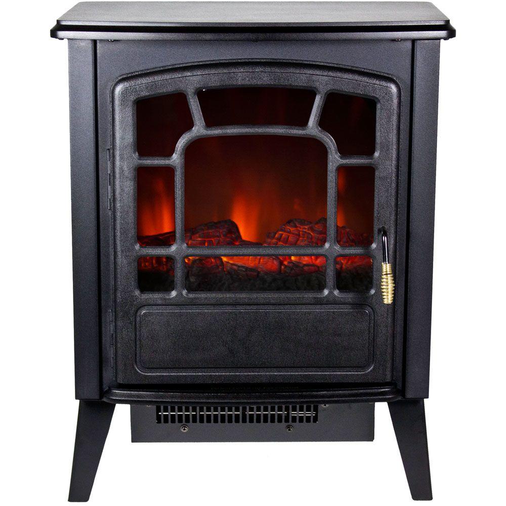 Warm House Bern 370 Sq Ft Retro Style Electric Stove With Logwood Retro Style Electric Stove With Logwood Flame