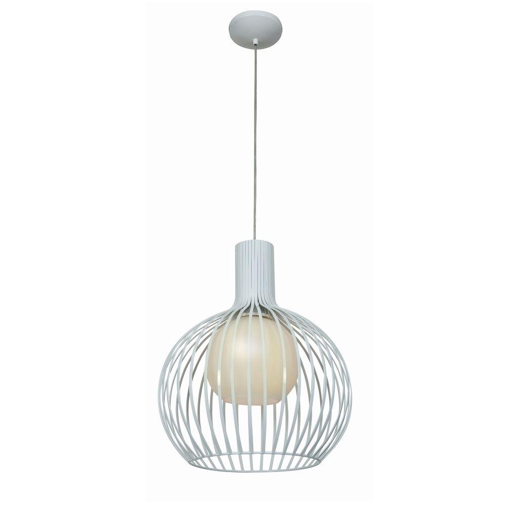Access Lighting Chuki 1 Light White Pendant With Opal Gl Shade Access Lighting Chuki 1 Light White Pendant With Opal Gl Shade