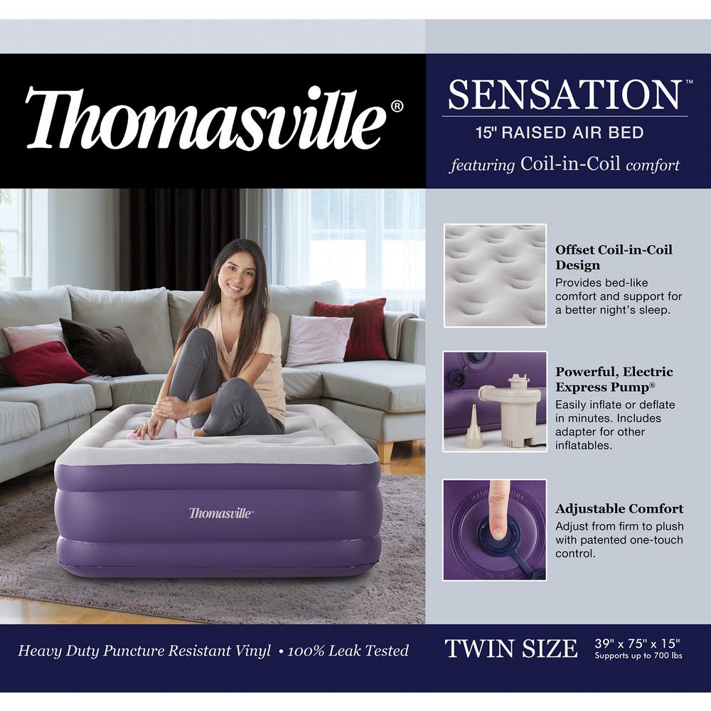 Thomasville Sensation 15 Twin Raised Adjule Comfort Air Bed