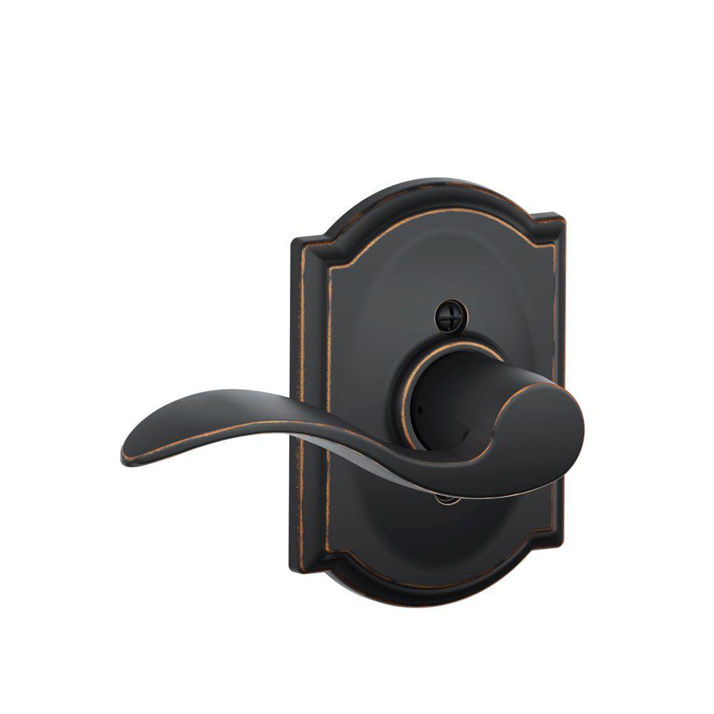 Schlage Accent Aged Bronze Left Handed Dummy Door Lever With