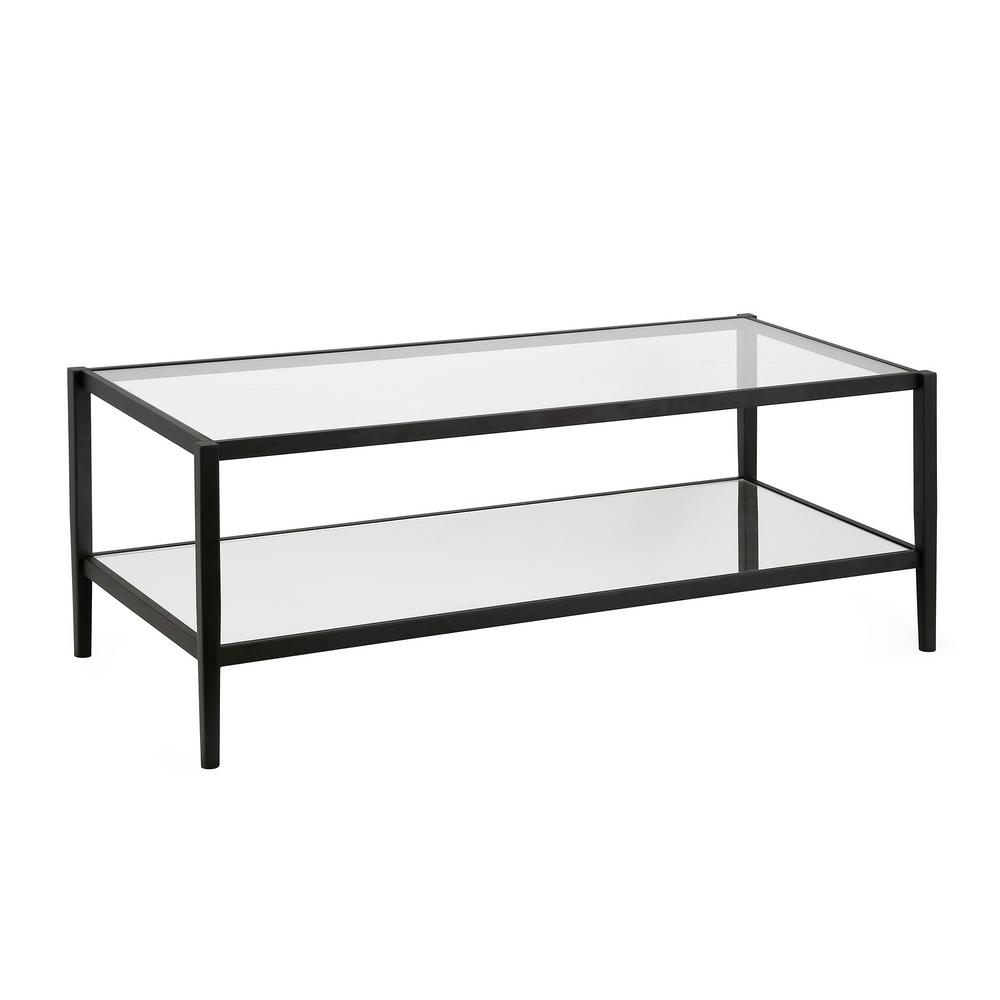 Meyer Cross Wilda 45 In Clear Bronze, Large Mirrored Glass Coffee Table