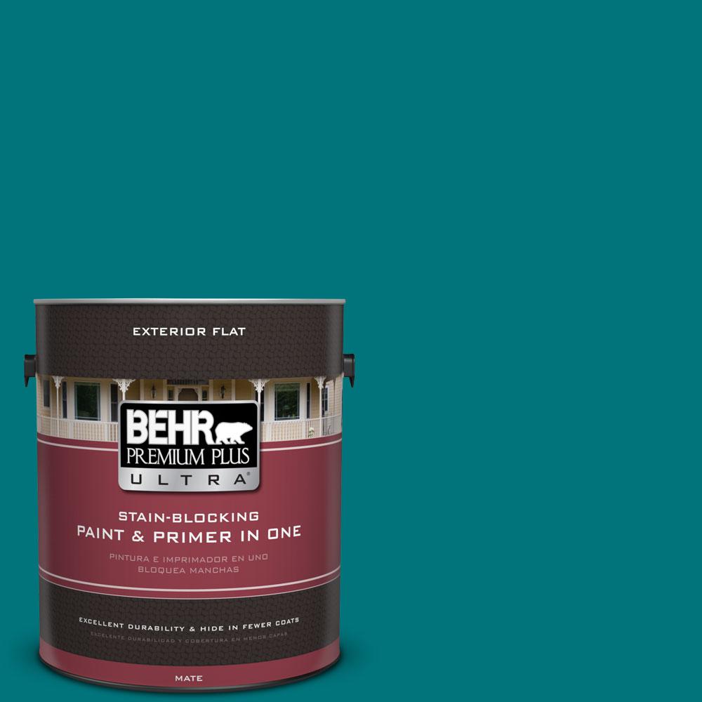 BEHR Premium Plus Ultra 5gal. 510B7 Empress Teal Flat Exterior Paint