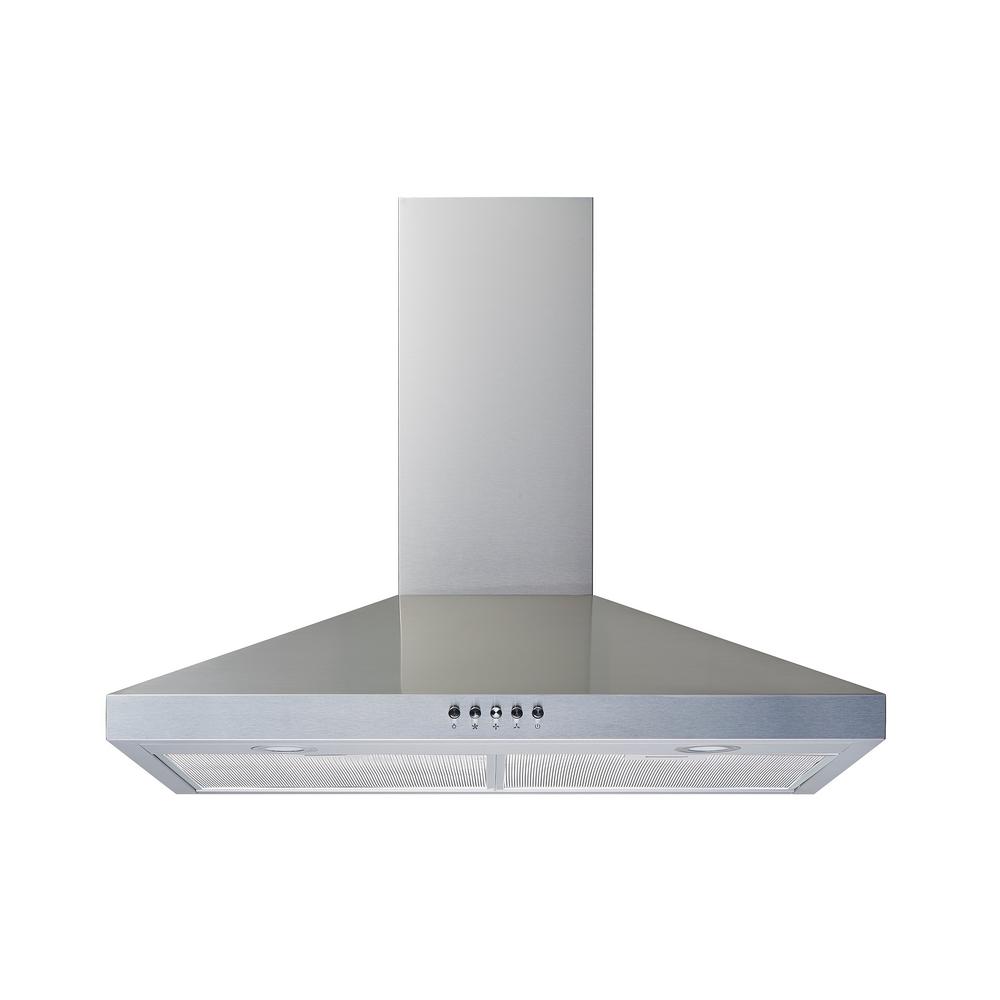 30 in. Convertible Wall Mount Range Hood in Stainless Steel with Aluminum Mesh Filters LED lights, Push Button Control