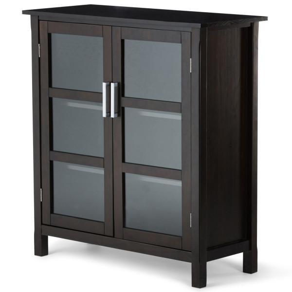 Simpli Home Kitchener Solid Wood 39 In Wide Hickory Brown Contemporary Medium Storage Cabinet Axcrkit15 Hic The Home Depot