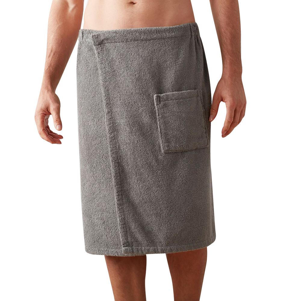 The Company Store Legends Regal Egyptian Cotton Men's Small/Medium Midnight Blue Bath Wrap67003