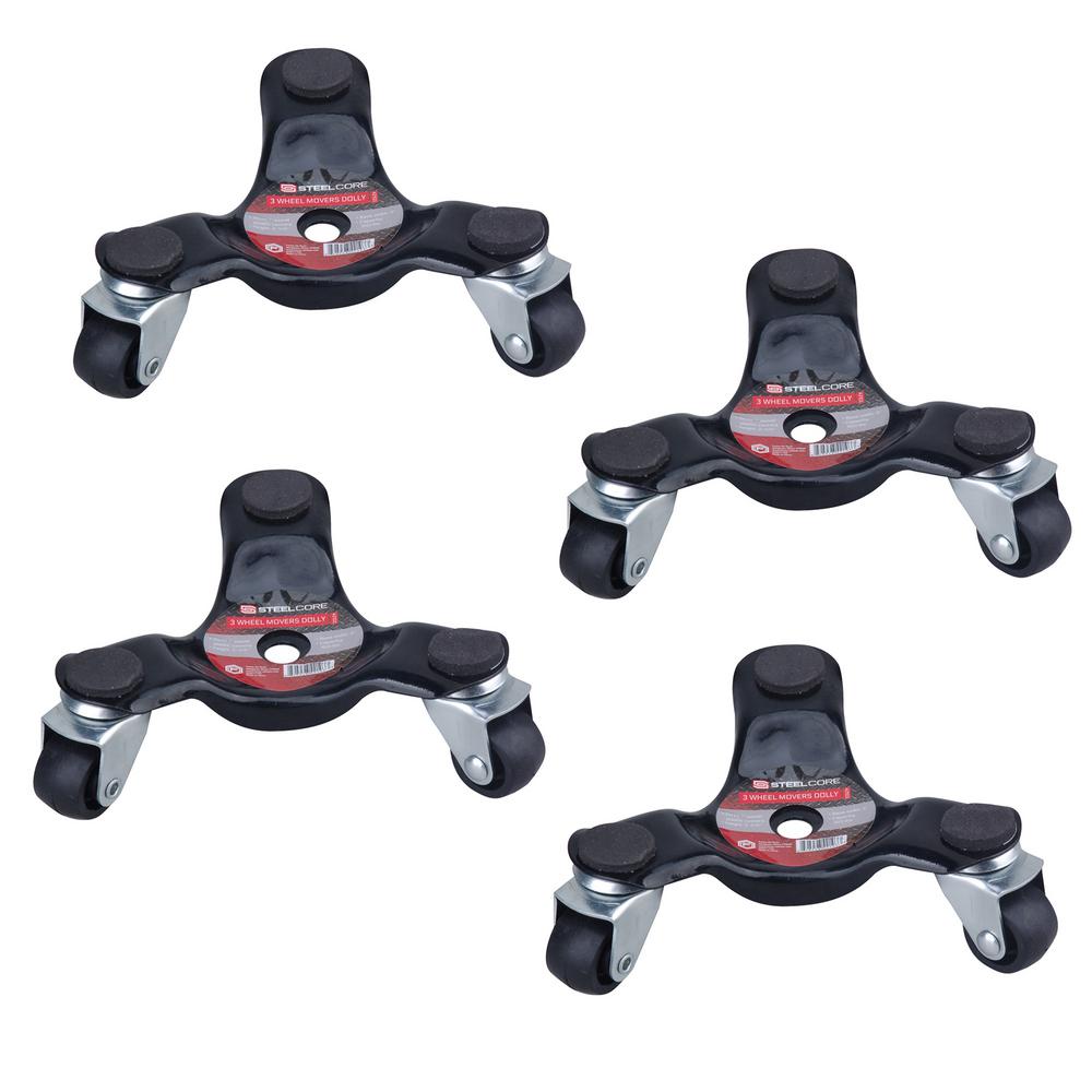 Move-It 9299 6-Inch Steel Tri-Dolly 200-lb Load Capacity 2-Pack