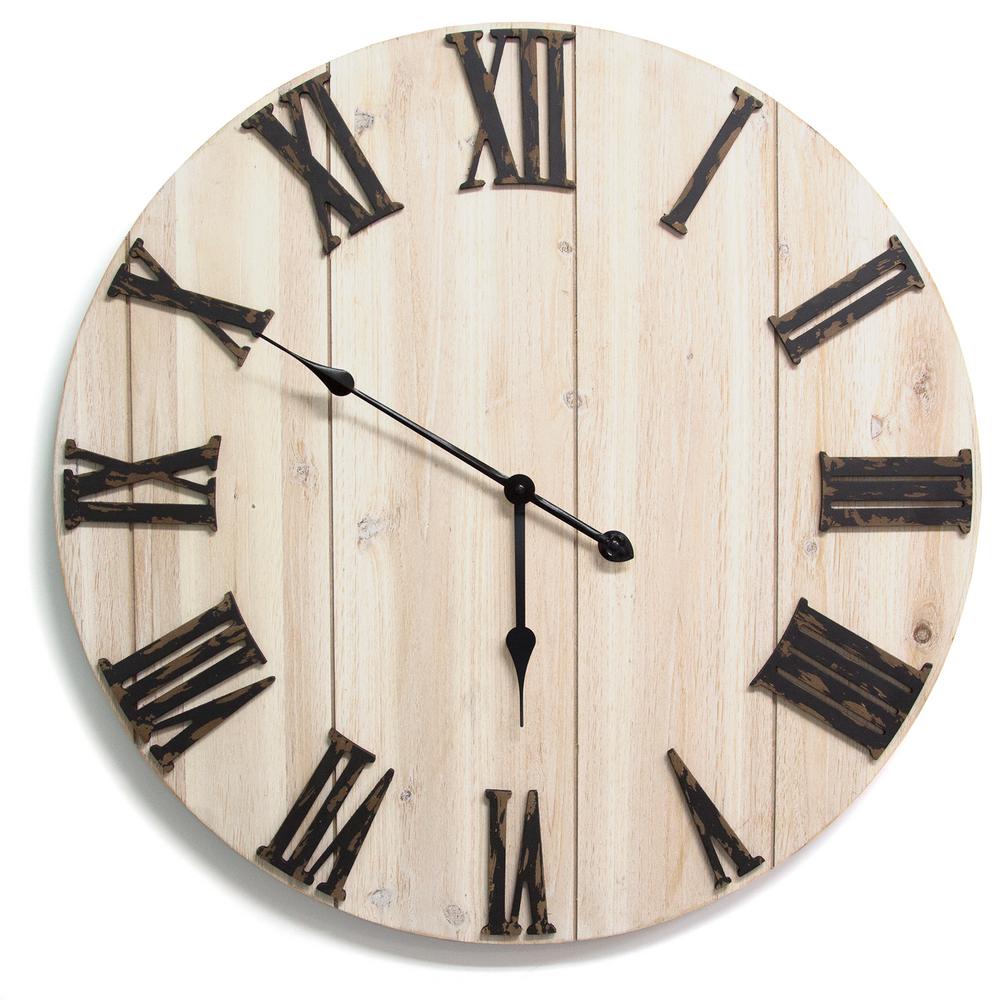 Stratton Home Decor Distressed White Wood Wall Clock S11574 The Depot - White Wooden Distressed Wall Clock Stratton Home Decor Distressed White Wood Wall Clock S11574 The Depot - White Wooden Distressed Wall Clock