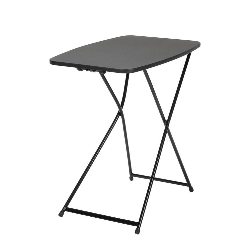 Cosco 18 in. Black Plastic Adjustable Height Folding Utility Table (Set of 2)37129BLK2E The