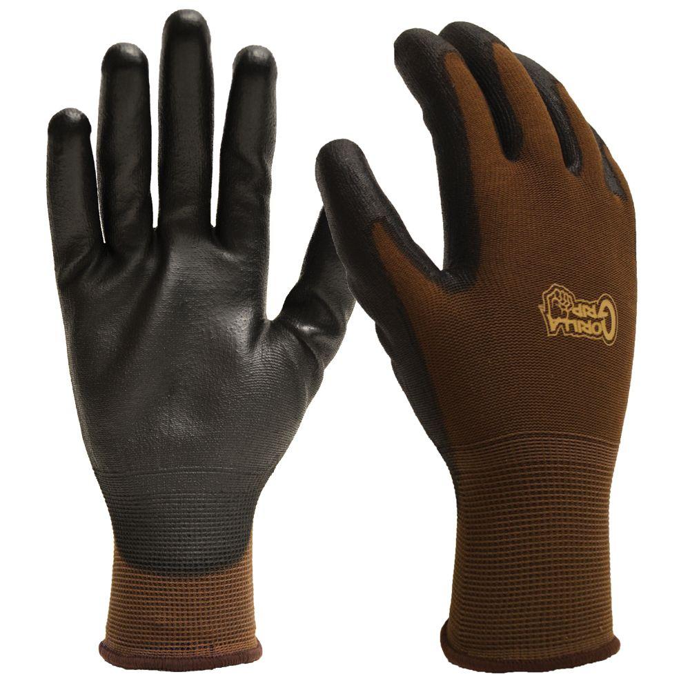 brown work gloves