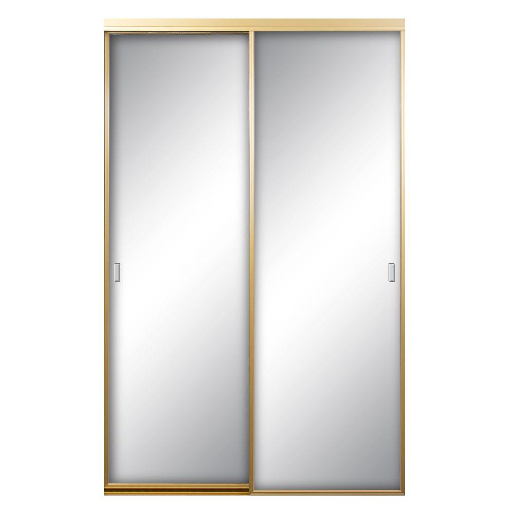 contractors wardrobe 48 in. x 96 in. asprey satin gold mirror