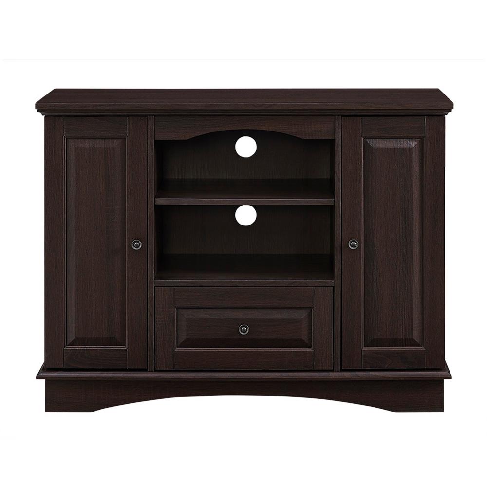 Walker Edison Furniture Company 42 In Espresso Highboy Wood Tv 42 In Espresso Highboy Wood Tv Media Stand Storage Console